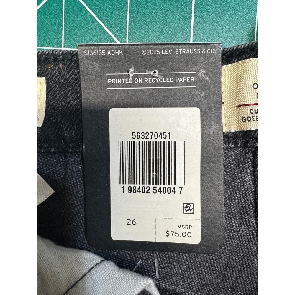 Levis 501 Original Shorts Womens 26 Washed Black High Rise Stretch Denim Cutoffs